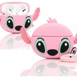 Silicone Pink Cartoon AirPod PRO case with keychain